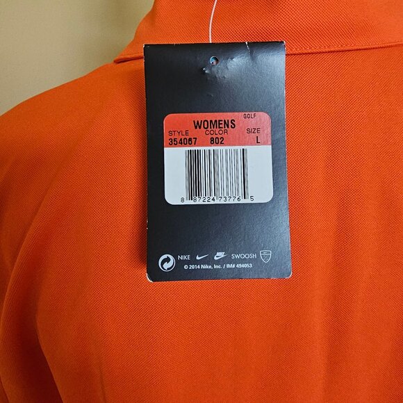 Nike Dri-FIT Victory Solid Golf Orange Polo New Large style 354067 Micro Pique - Picture 4 of 9